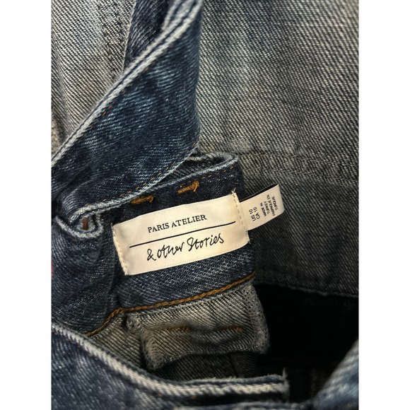 Other Stories Wide Leg Cropped Overalls Large 10 - Picture 12 of 16